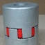 Sprzęgło elastyczne kłowe - skrętne Trasco SIT, aluminiowe z czerwonym łącznikiem 98Sh A i piastami typu B